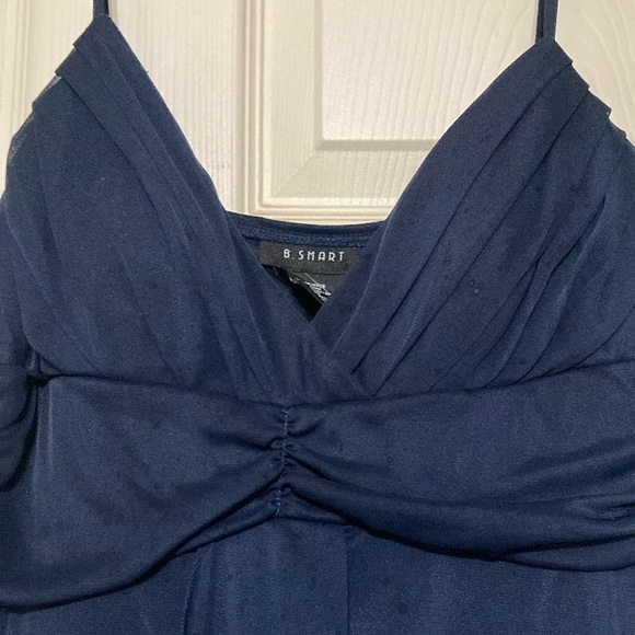 Navy blue full length spaghetti strap dress size 12 - Picture 2 of 7